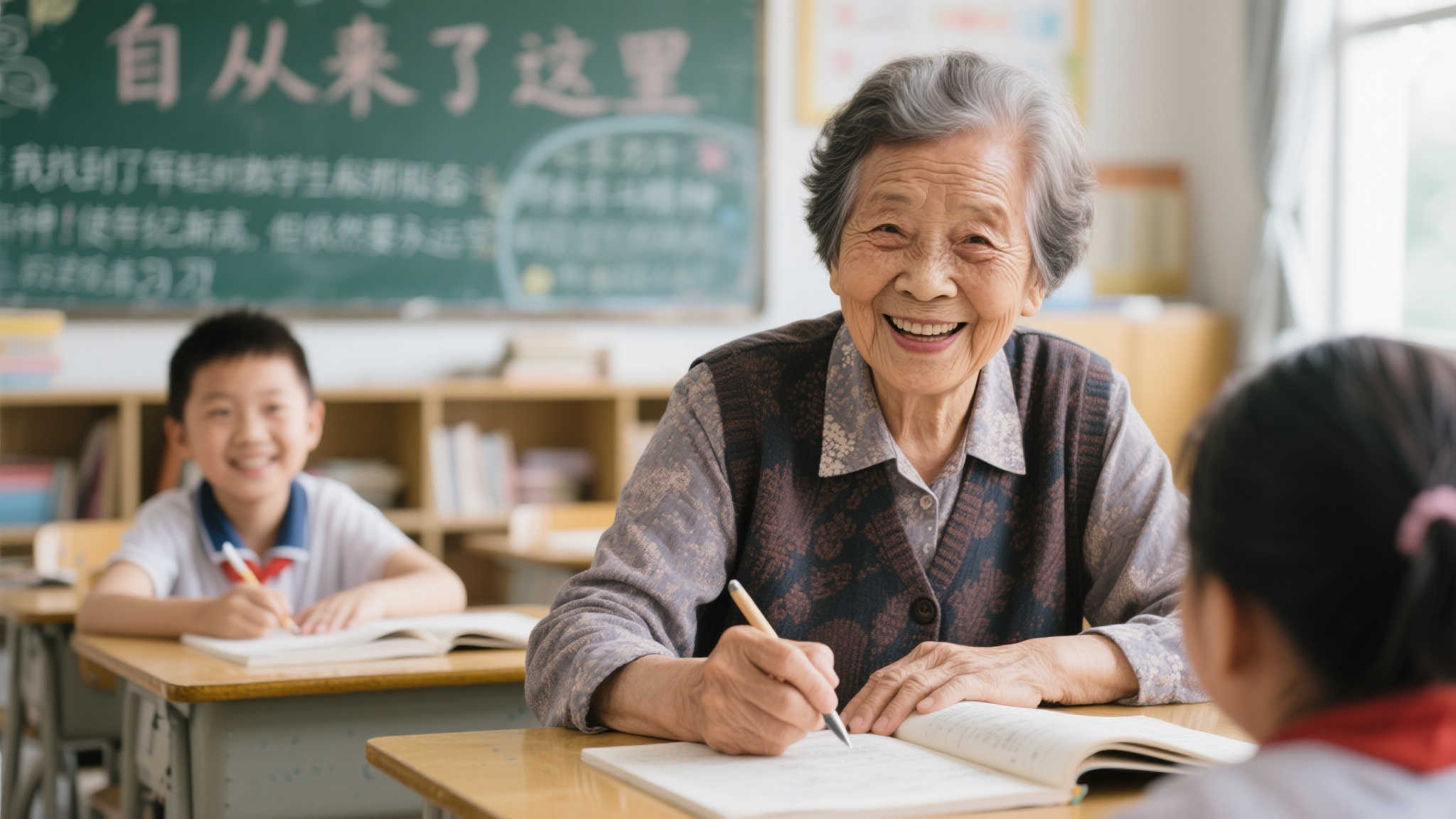 一位退休教师刘奶奶开心分享道：“自从来了