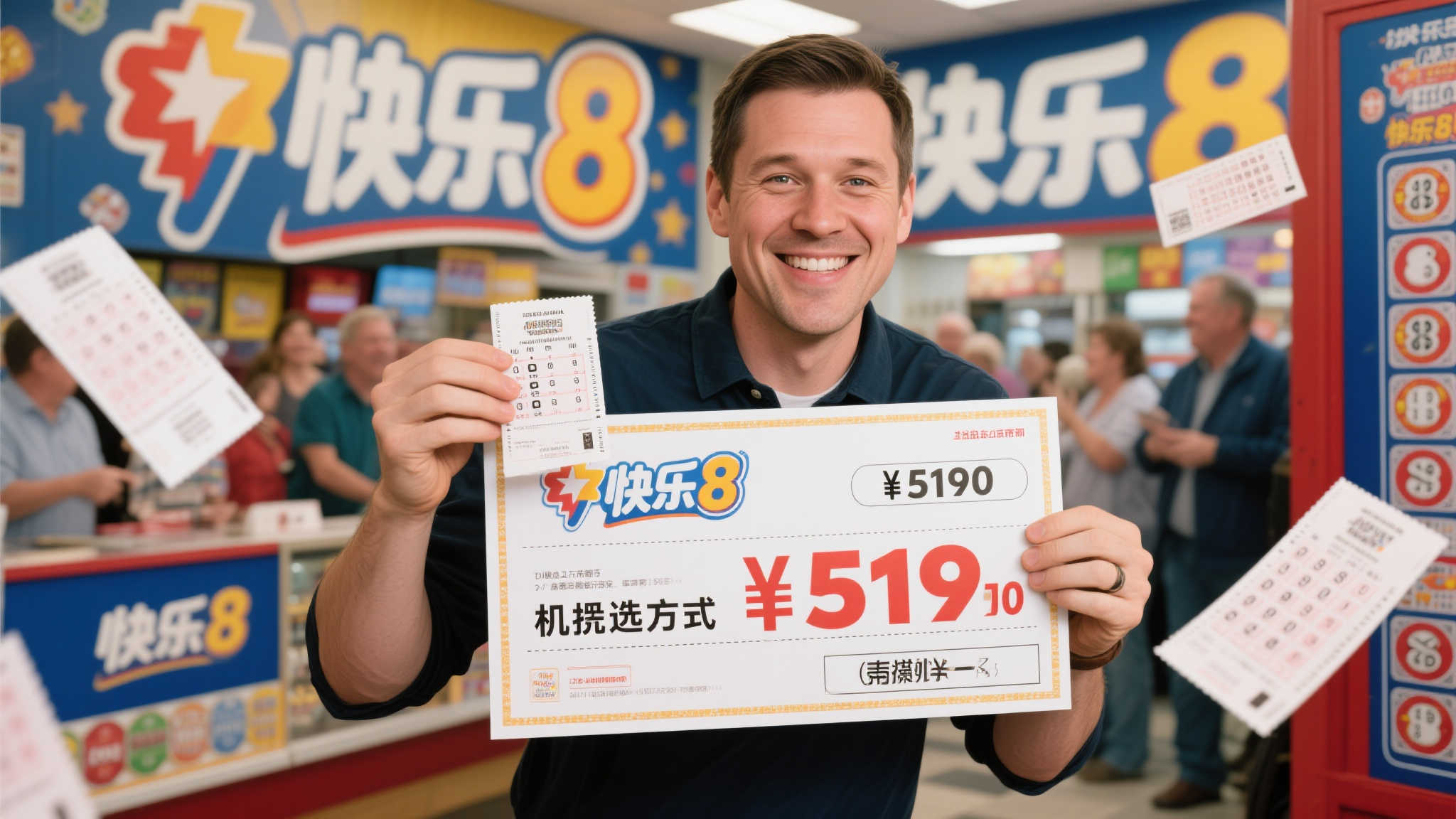男子坚持购买快乐8游戏，机选喜中519万大奖