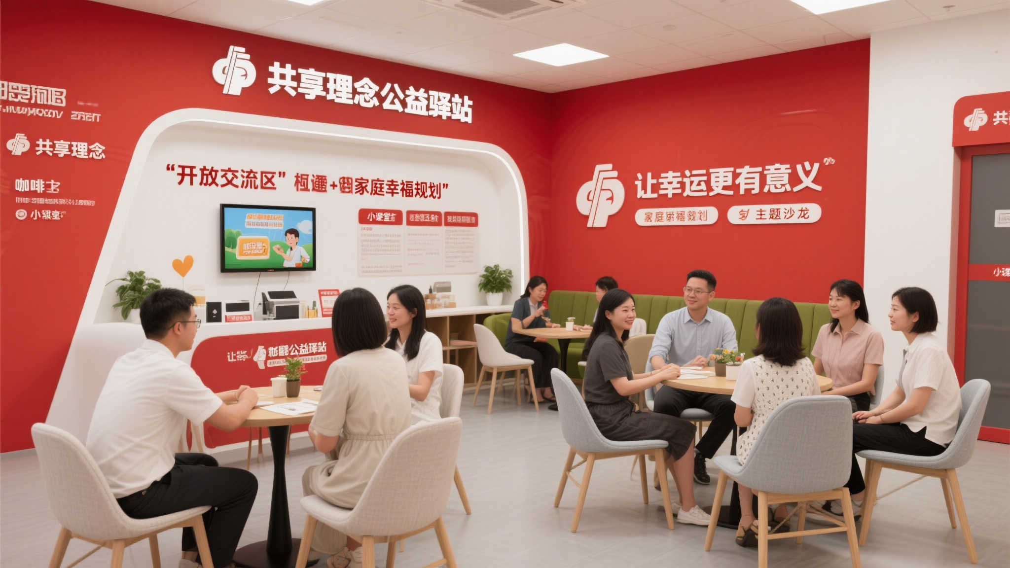 开放式交流区引入"共享理念",构建休闲+