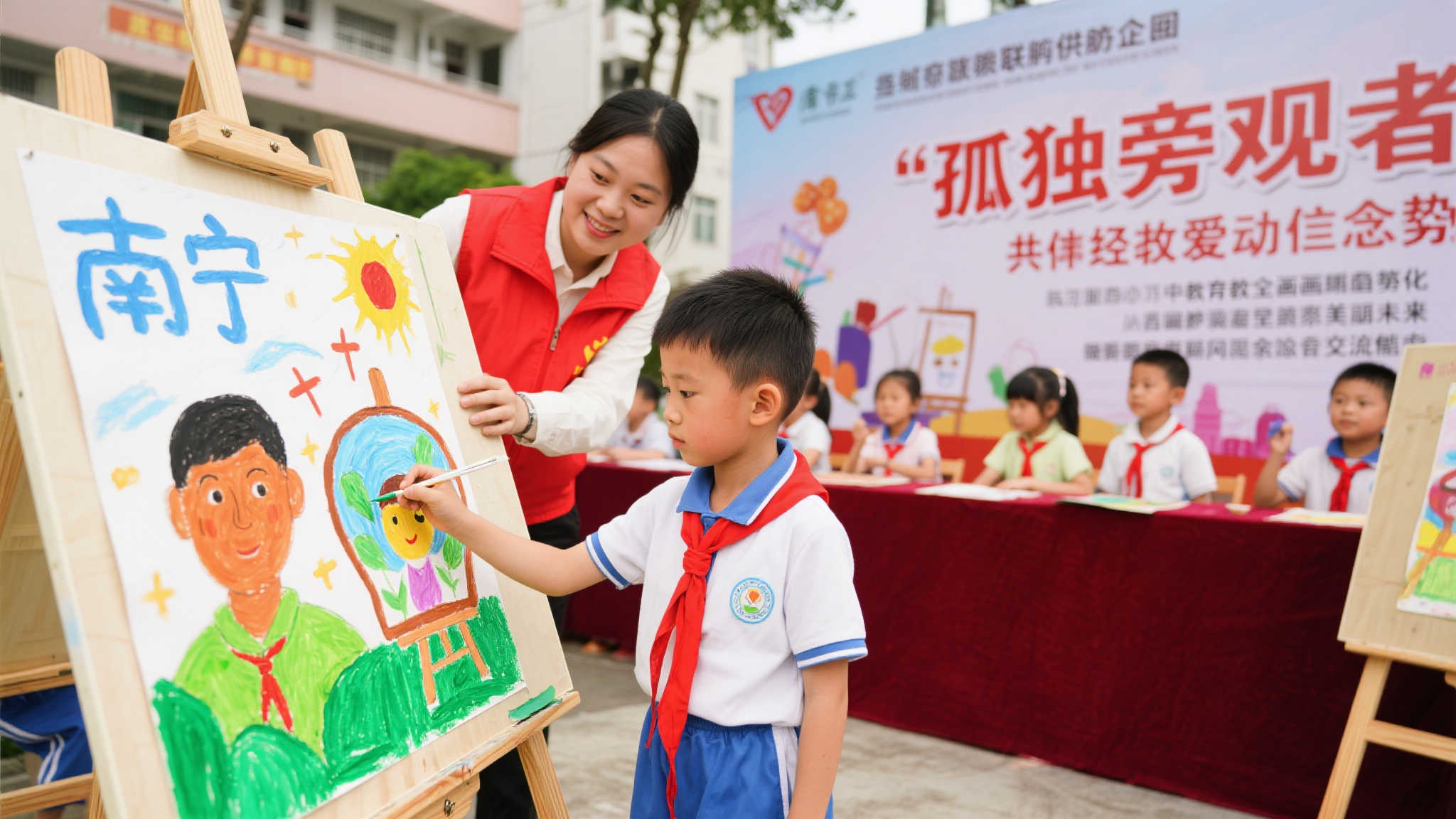 在南宁市的一次活动中，一名小学三年级学生